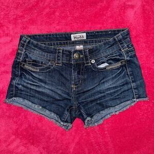 Denim Shorts with Fringe Hem